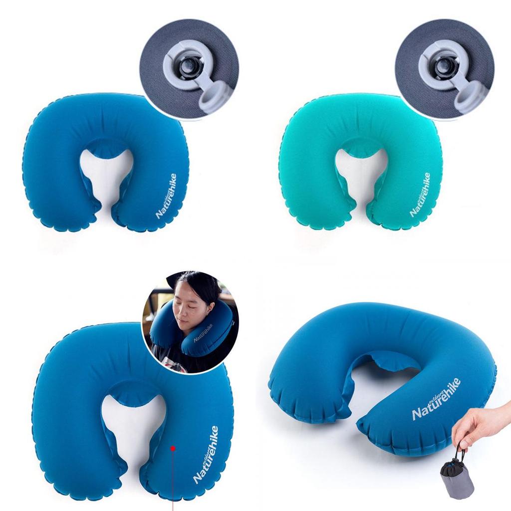 Inflatable U Shaped Travel Pillow With Ice Silk Cover For Adults Comfort And Support