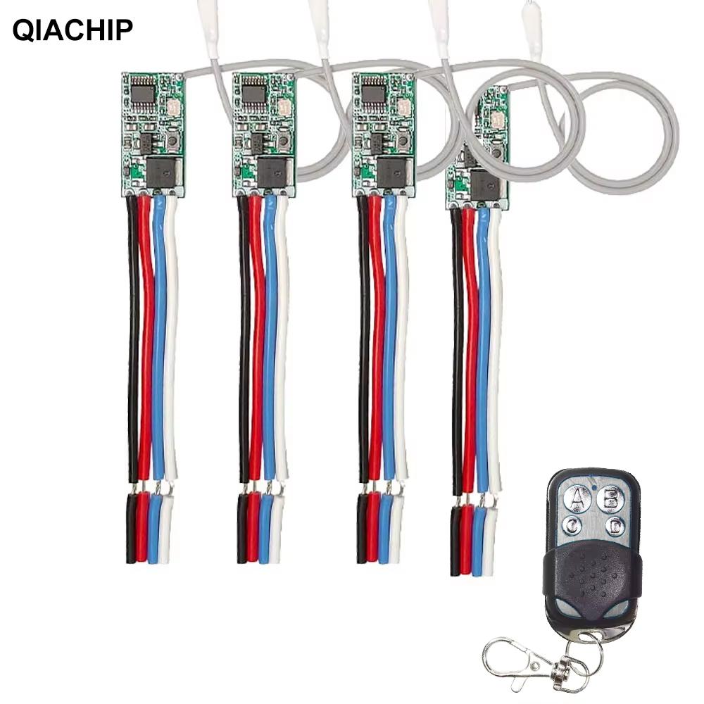 RF 433MHz Mini Wireless Relay Remote Control Switch DC 3.6V 5V 9V 12V 24V Receiver LED Lamp Controller Transmitter 1 RC and 4 Receiver