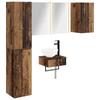 Bathroom Furniture Set 5 Pcs Reclaimed Wood Engineered Wood and Glass