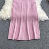 New Summer Solid Round Neck Sleeveless Sweater Knitted Dress for Women Casual Simple Single-breasted Elastic Bottoming Knitwear Dresses