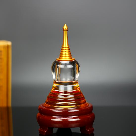 Sealed Crystal Glass Bottle for Nectar - Five-Element Pagoda Table Ornament