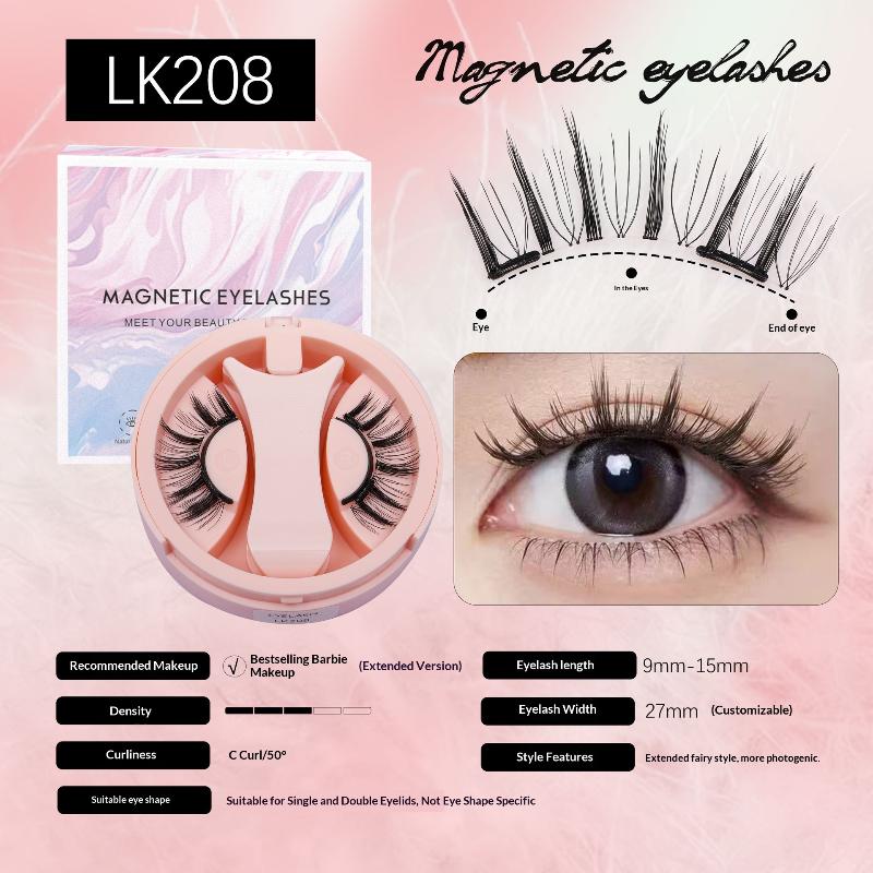 Reusable Magnetic Eyelashes No Glue Needed 3D Natural Look Curly Magnetic False Eyelashes Easy Apply Lashes Kit For Eye Makeup
