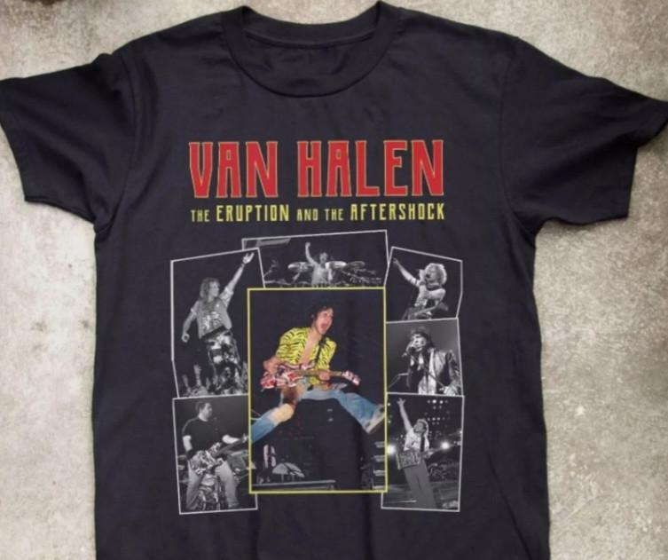 Van Halen Rock Band Aftershock Black T-Shirt Men S-5XL Unisex T-Shirt L