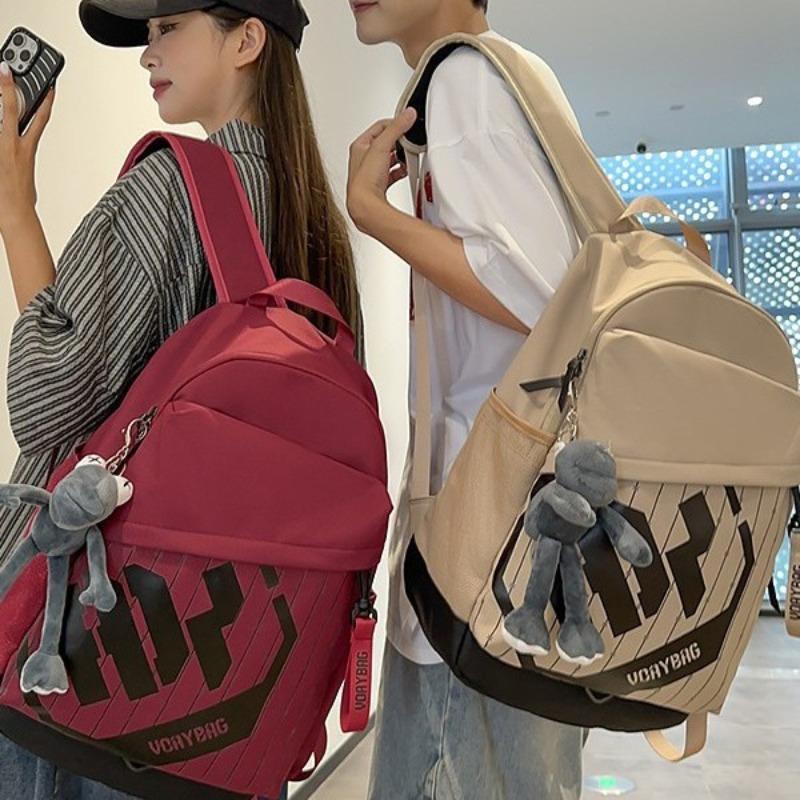 New high-value retro trendy cool niche design backpack couple lightweight large-capacity backpack
