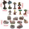 Resin Craft Succulents Bonsai Micro Landscape Fairy Garden Welcome Stake Figurine Mini Road Sign Simulation Stone Signpost