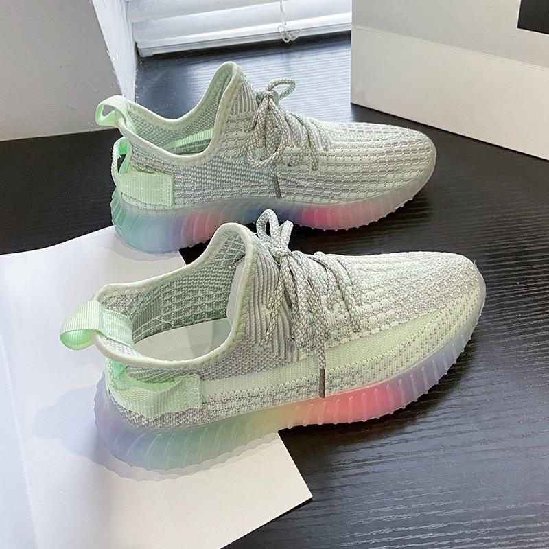 Women's Flyknit Korean-Style Spring 2026 Breathable Fashion Running Shoes