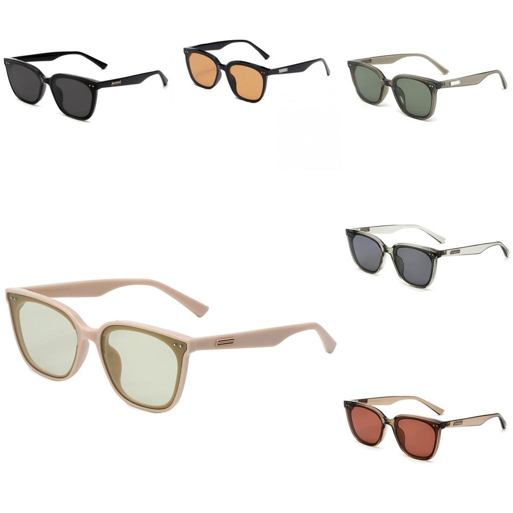 2023gm New Small Face Women's Sunglasses High Fashion Sense Trendy Square Frame Uv Protection Stylish Black Frame Shades Men Hipster