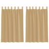 VidaXL Rideaux en voile avec passe-tringles 2 pcs sable, rideau en filet, rideau transparent, voile de fenêtre, traitement 4102217