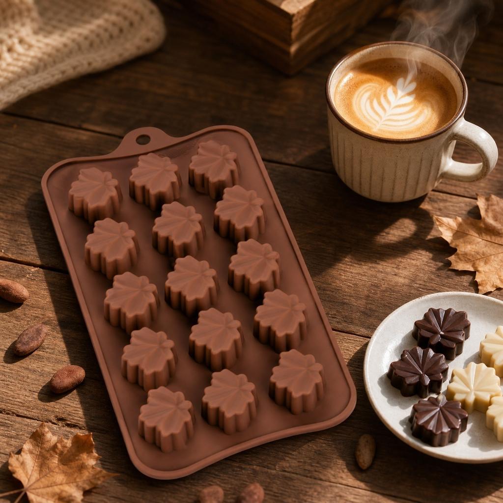 Maple Leaf Silicone Mold for Chocolate Food Grade Silicone Tray for DIY Baking and Candy Making Projects
