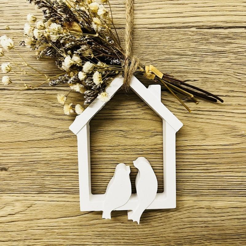 Birds House Wall Hanging Decorative Silicone Molds Hanging Ornament Molds Plasters Castings Molds Home Decorations