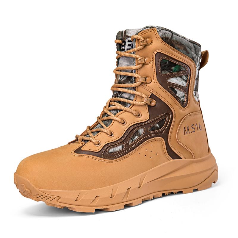 Fashion Wear-Resistant Men Motorcycle Boots Non-Slip Male Mid-Calf Boots Leisure Walk High Top Shoes Outdoor Versatile Botas Ankle Boots