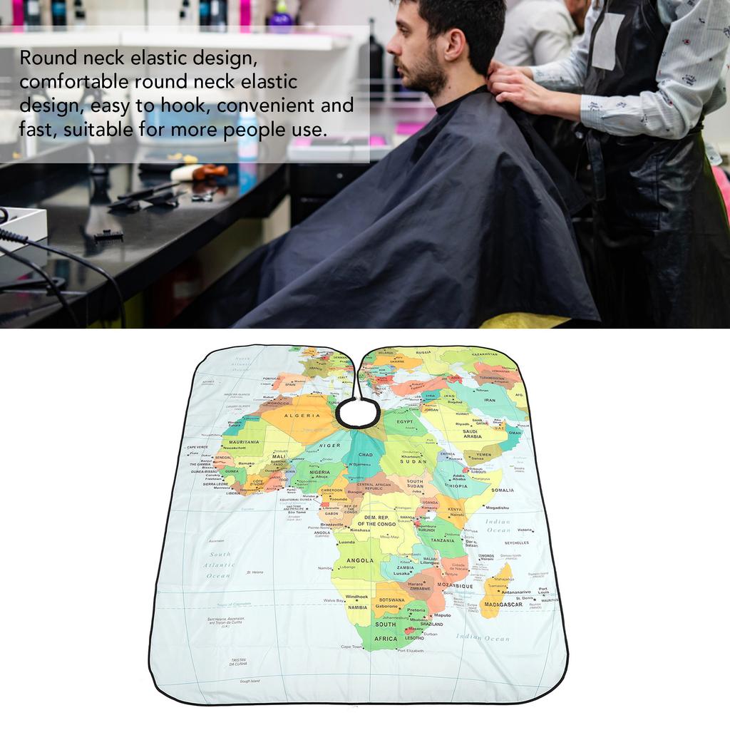 Waterproof Salon Large Hair Cutting Cape Adjustable Professional Map Print Stylist Hairdresser Apron for Adults