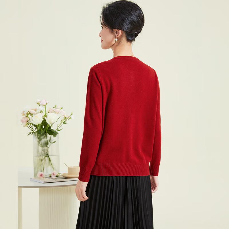 Elegant Floral Embroidered Wool Cardigan for Women