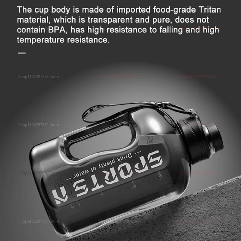 1.7L Water Bottle Large Capacity Sport Cycling Water Bottle with Precise Scale for Gym Camping Fitness Training Outdoor Hiking