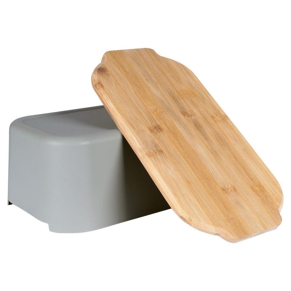 BREAD BOX WITH BAMBOO BOARD GREY 259302