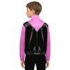 Kids Horse Rider Costume Color Block Mock Neck Zip Up Top Equestrian Training Competition Long Sleeve Outwear