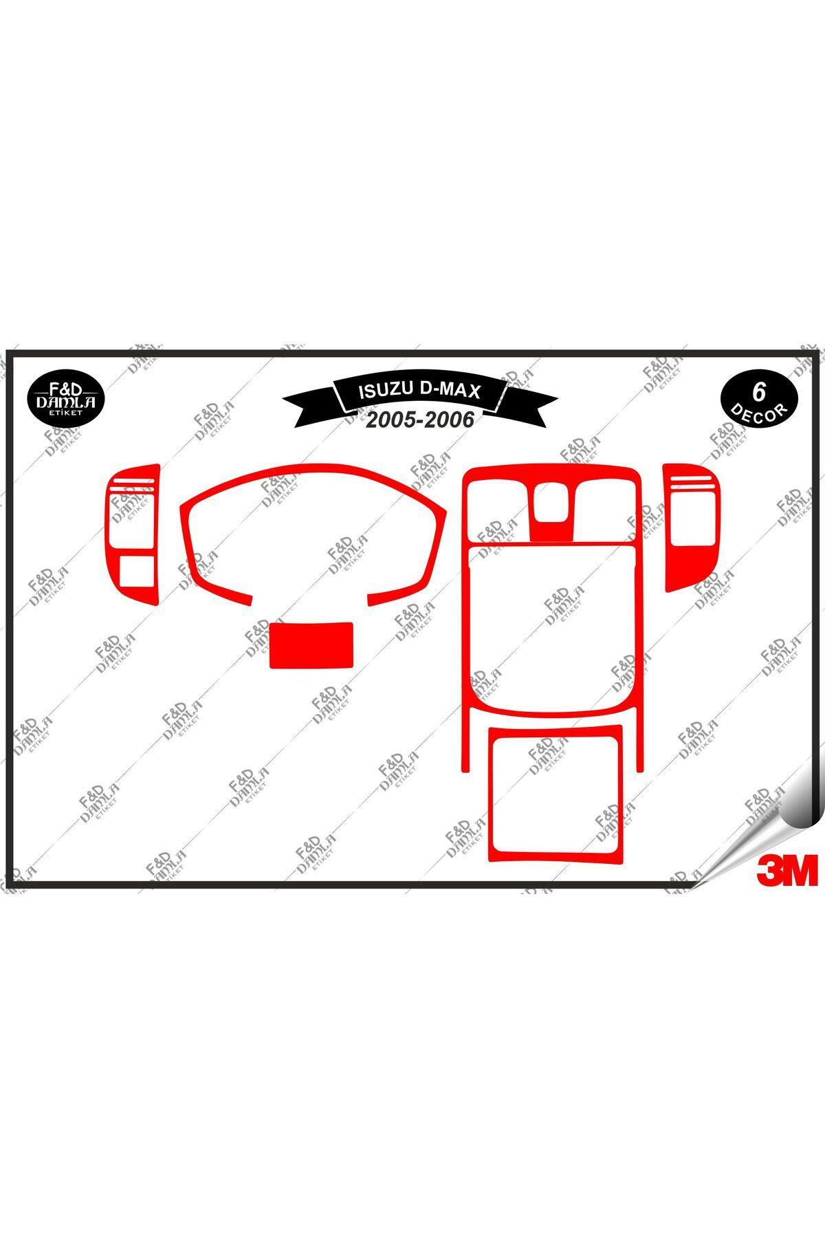 

Isuzu D Max 2005-2006 Torpido Konsol Trim Göğüs Maun Kaplama Set 6 Parça Kırmızı