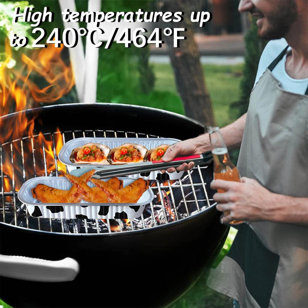 Mini Cake Pan with Lid Mini Baking Pan Aluminum Foil Long Baking Cup Disposable Aluminum Foil Bakaing Pan Brownie Cake Liner