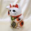 Tokoname 6 Inches Right Good Fortune and A Lucky Piggy Japanese-made Maneki-neko (beckoning Cat) Figurine, Ware, (approx. 18cm), Paw, White. [Brings