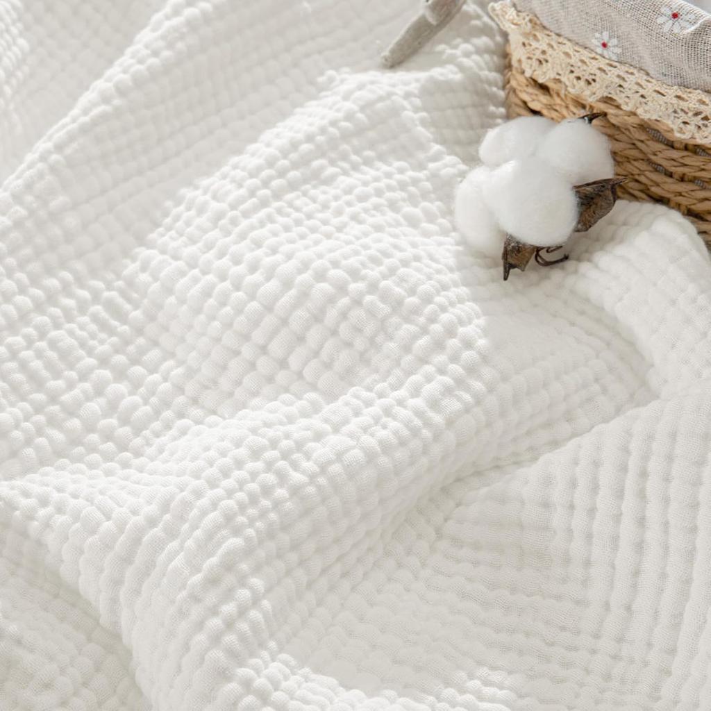 Baumwollstoff weich 100% Baumwolle Unifarbe Double Gauze für DIY Handwerk Nähmaterial Kleid Handtuch Bettwäsche Mulltuch Tischläufer Stoff