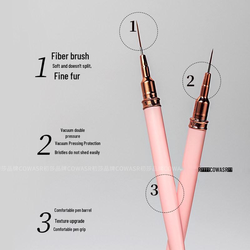Nail Art Liner Pens - Ultra-fine Drawing Tool, 5-Piece French Brush Set with Needle Tip