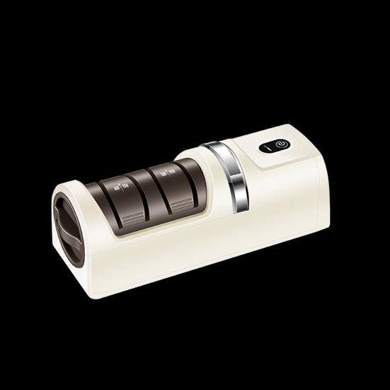 Electric Knife Sharpener Quick Sharpening Polishing Double Sided Knife Sharpener Anti-Slip Base Three-Speed Adjustment Household Knife Sharpener