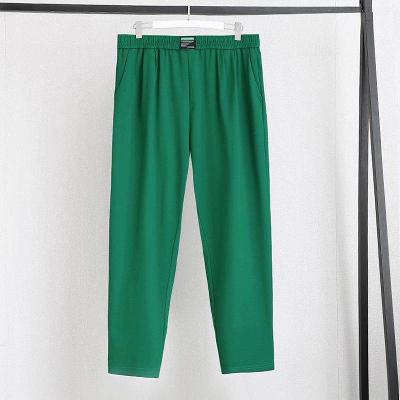 

Plus Size Women s High Waist Casual Pants - Autumn/Winter, Slimming Effect, Long Drape (Style 71269K) 8XL (Fits 220-235 jin) зелений