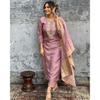 Viscose Chanderi Designer Kurti Pant Set Indian Bollywood Party Wear Kurta Set VGP-1399