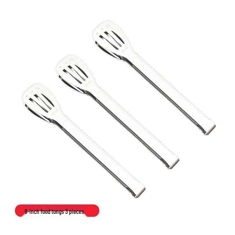 304 Stainless Steel BBQ Food Tongs (9-inch, 3-pack)