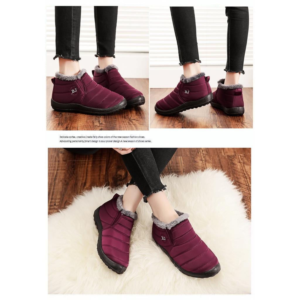 Large Size Cotton Shoes for Women In Winter with Added Fleece and Thickened Snow Boots for Women, Unisex Low Cut Warm Cotton Boots