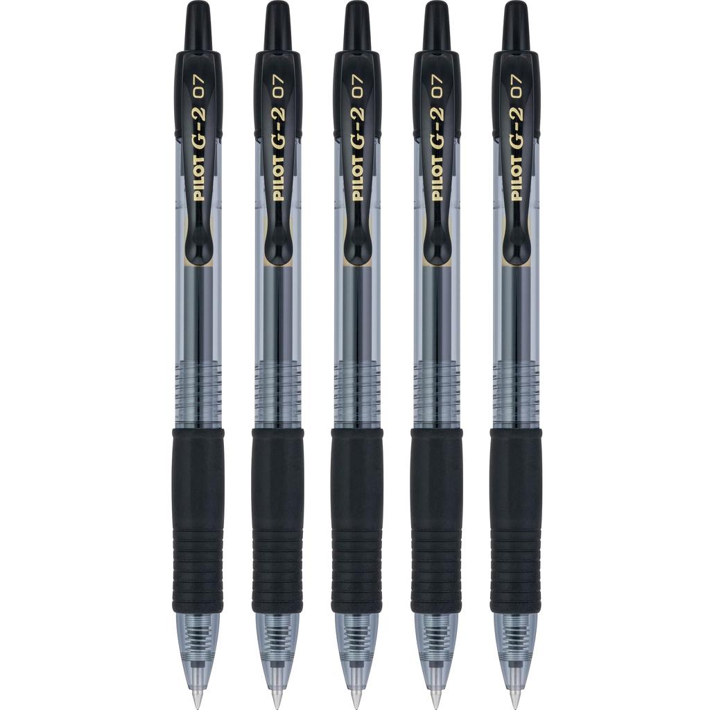 Pilot G2 Premium Gel Ink Rollerball Knock-Style Pen, 5-Pack