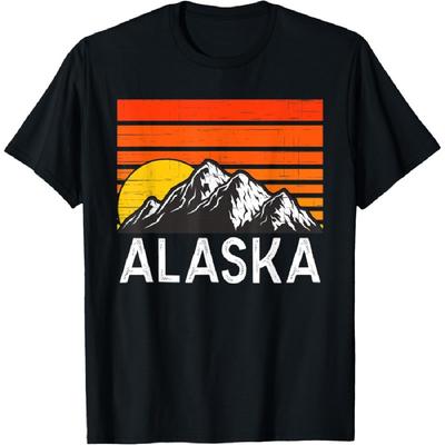 T-shirt Montagne Rétro Vintage Alaska USA