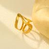 Stainless Steel Irregular Geometric Lines Ring for Women,Gold Color Opening Rings,Fashion Jewelry Gifts