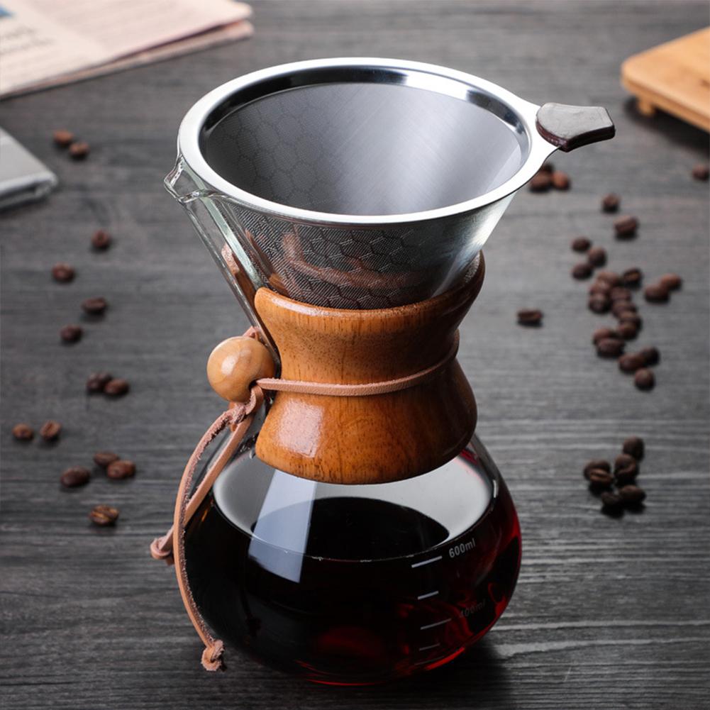 Hand-pour Coffee Filter Cup With Pouring Spout Double-layer Filter Coffee Maker Dripper Set