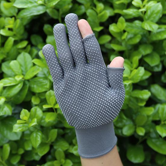1 Pair Sports Gloves Fingerless Anti-slip Sun Protection Polyester Open Finger Fishing Tea Picking Gloves Outdoor Sports