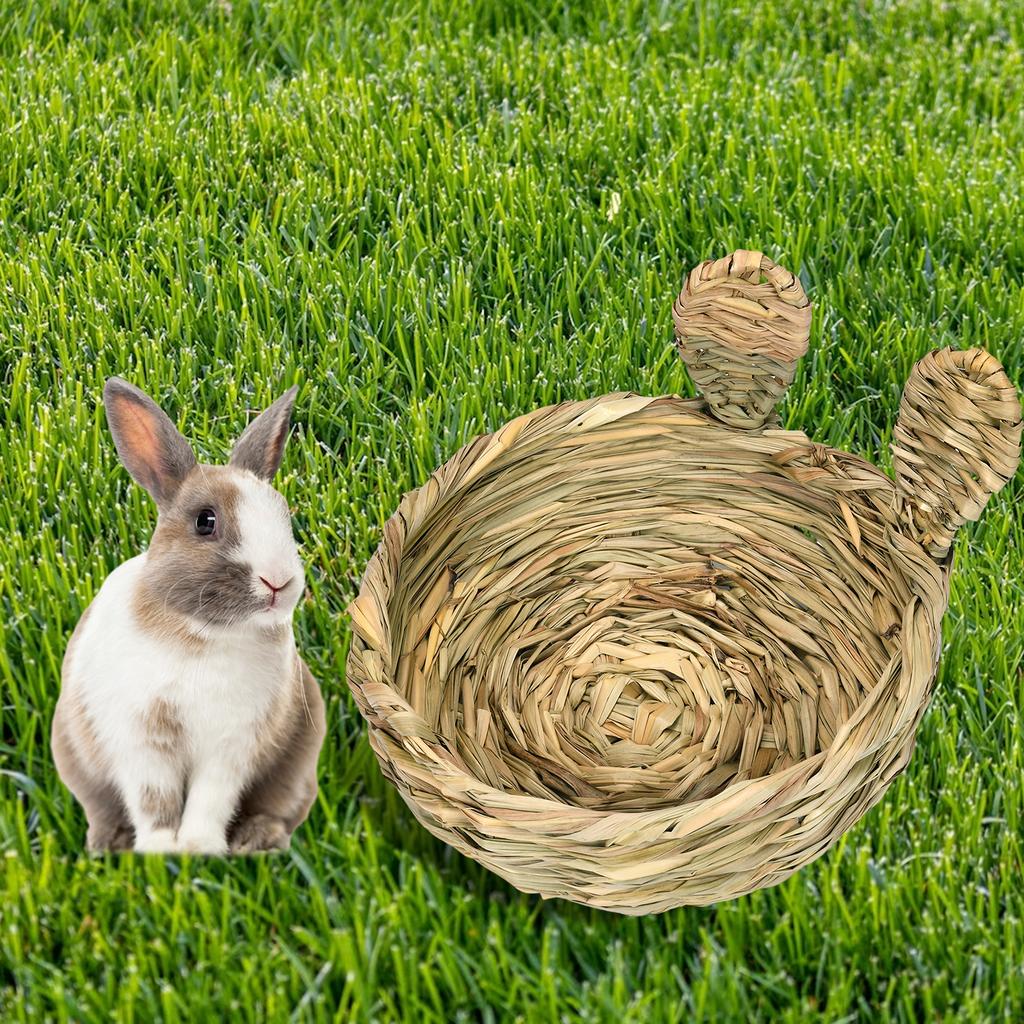 Rabbit Grass Bed Chewing Straw Hamster Nest Pet Hay Bed for Small Animal Bunny Guinea Pigs Chinchilla Sleeping Bed Pet Supplies