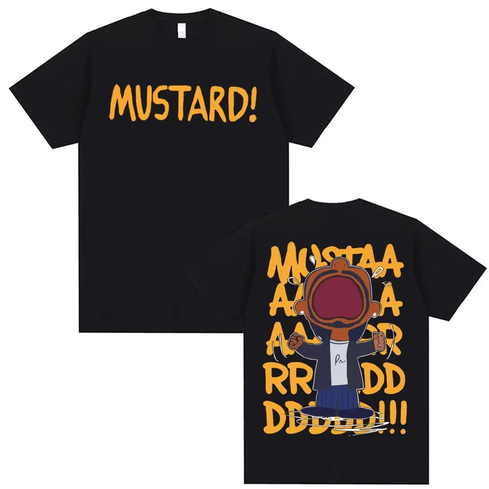 2026 Kendrick Lamar Mustard T Shirts Unisex Harajuku Hip Hop Short Sleeve Popular Music T Shirt Mens Casual Cotton Tshirt