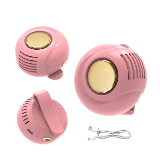 Portable Silent Mini Bladeless Electric Fan 3-Level Adjustable Wind Clip-On Fan for Shirt Waist Bag Hands-Free Cooling Device for Outdoor