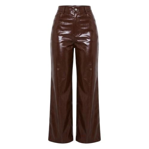 Missy Empire Womens/Ladies Faux Leather Wide Leg Trousers