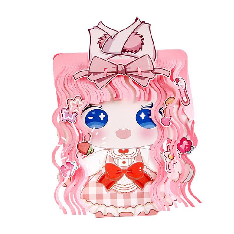 Diy Children Modeling Handmade Paper Cut Toy Hairdresser Doll Dress Creative Up