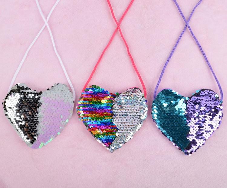 Cute Women Girls Mermaid Sequins Coin Purse Wallet Mini Messenger Bag Handbags