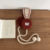 Womens Plush Knit Ear Warmers With Tie Red Winter Fuzzy Earmuffs Cold Weather Christmas New
