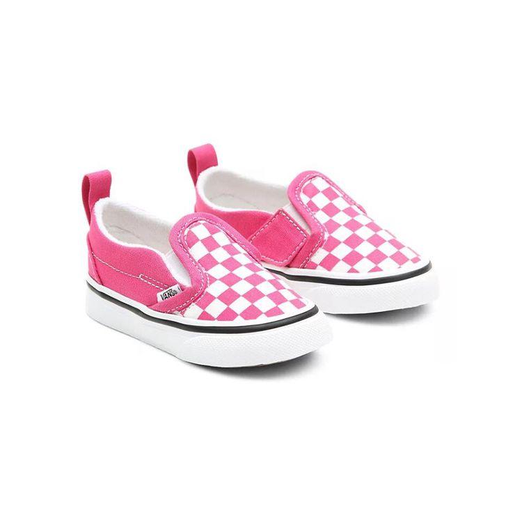 Vans Slip-On Series Low Top Toddler Shoes Pink And White Check Baby Sneaker VN0A348830Z