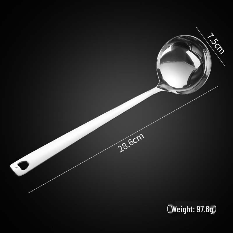Thickened 304 Stainless Steel Slotted Spoon & Large Soup Ladle Set with Long Handle for Kitchen.