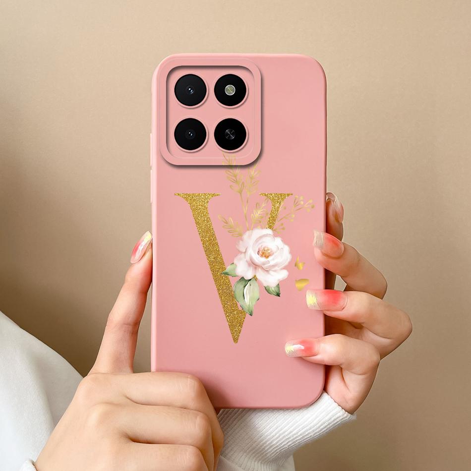 Pro Honor X5B Plus X5 Pouzdro Jednoduché Jméno Písmeno Měkký Hladký Tekutý Silikon Nárazuvzdorný Zadní Kryt Telefonu Pro Honor X 5 X5bPlus Capa