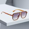 New In Simple Square Sunglasses For Women Leopard Print Alternating Glasses With Gradient Lenses Lightweight Sunglasses