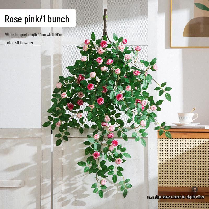 Artificial Rose Flower Vine for Wall & Pipe Decoration In Living Rooms, Malls & Courtyards