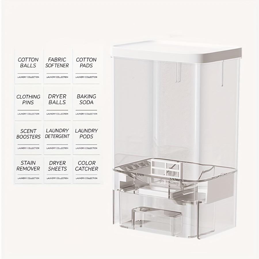 

Laundry Beads Dispenser, Wall-Mounted Storage Box Laundry Detergent Dispenser for Laundry Room Organization with Label чистый