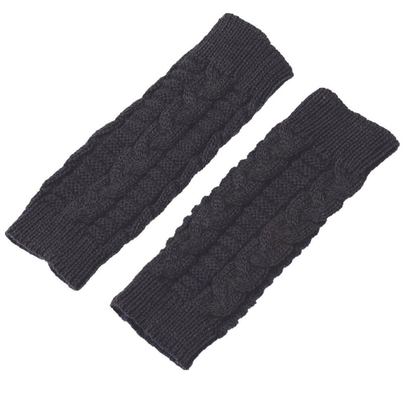 1 Pair Acrylic  Unisex Comfortable Short Figure 8 Twist Half Fingerless Gloves for Typing for Men and Women