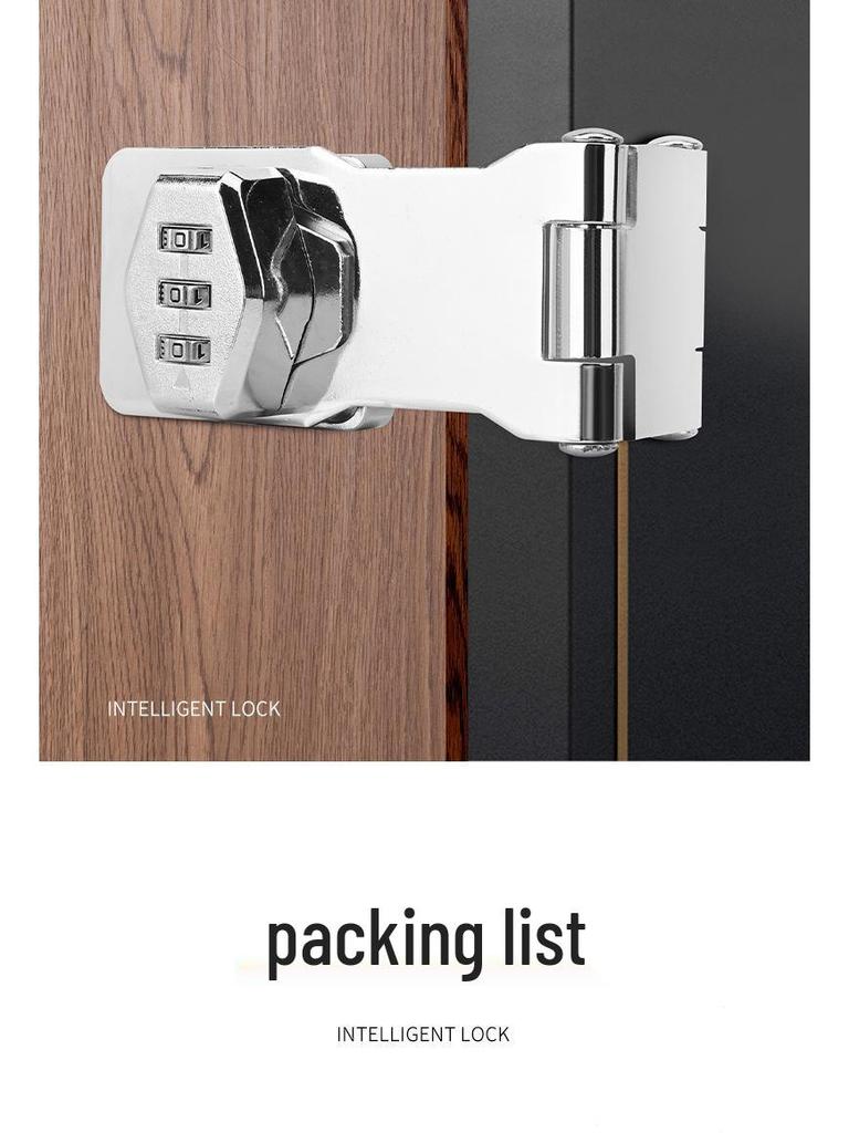Punch-Free Combination Lock for Wardrobes, Drawers, Fridges, Safety and Security, Anti-Theft Double Door and File Cabinet Sliding Door Lock
